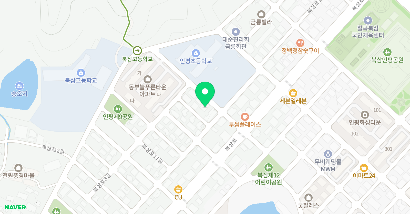 인평 태권도 위치