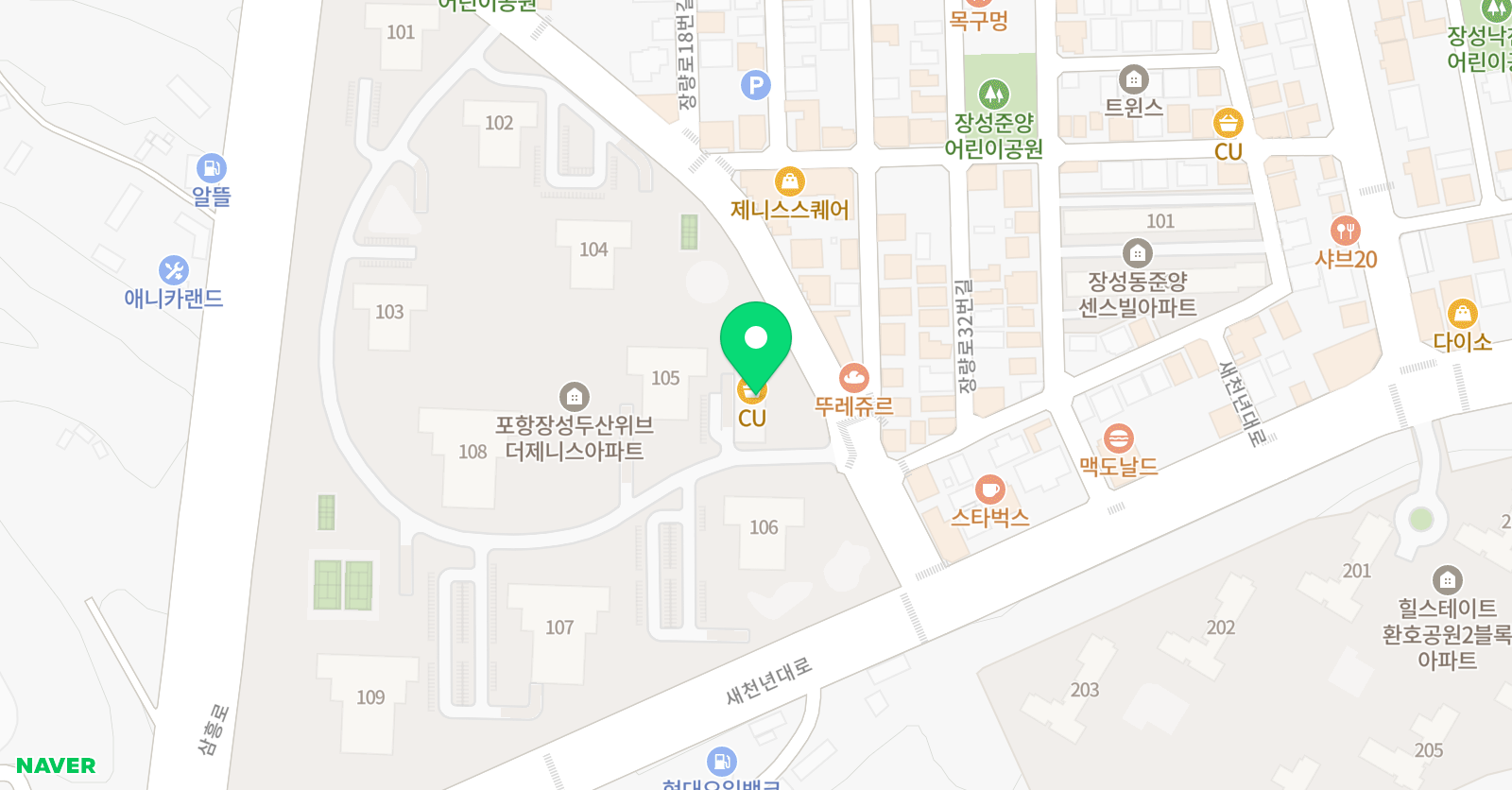 빨간펜 수학의달인 장성점 위치
