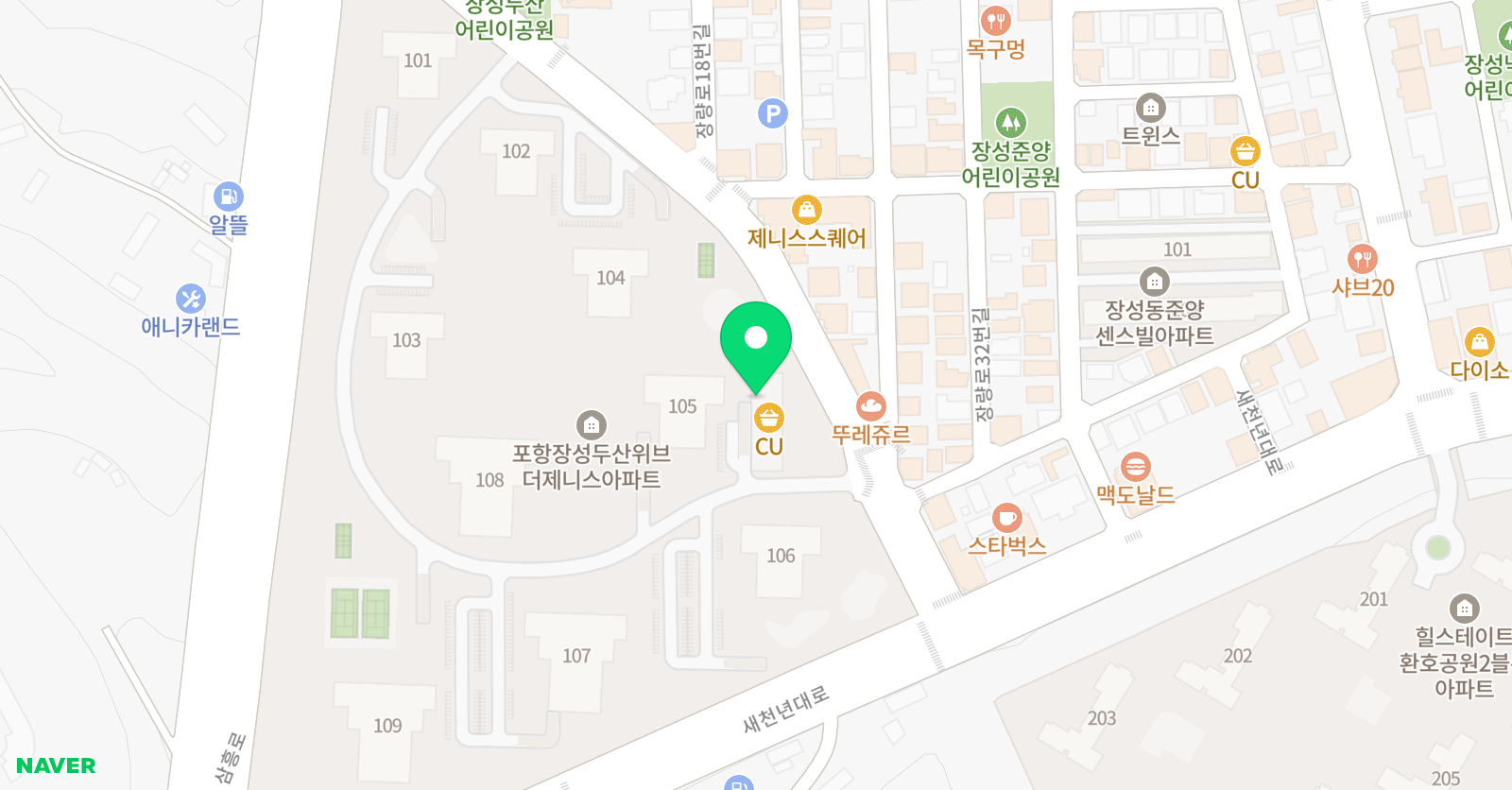 리드인 포항두산위브점 위치