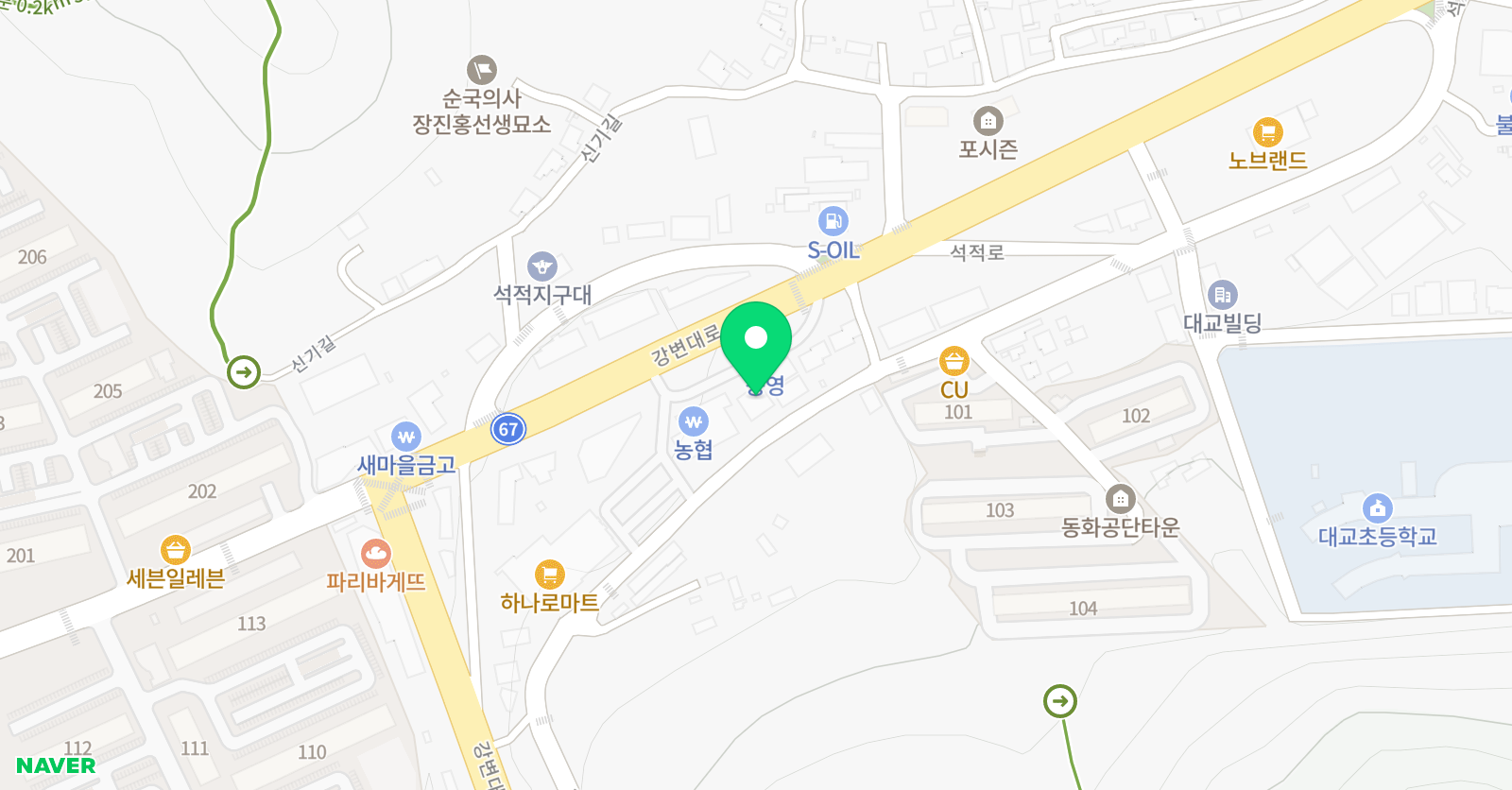 태풍 태권도 체육관 위치