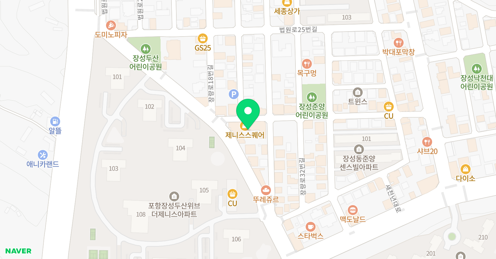 아트앤하트 장성제니스 미술학원 장성제니스미술학원 위치