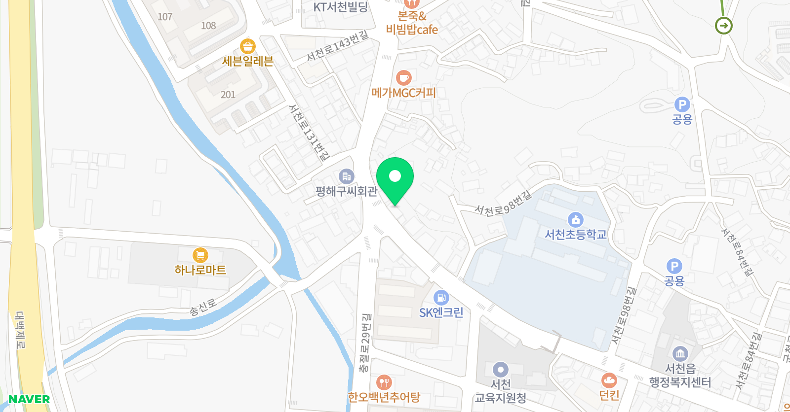 지앤비 영어전문교육 서천캠퍼스 위치