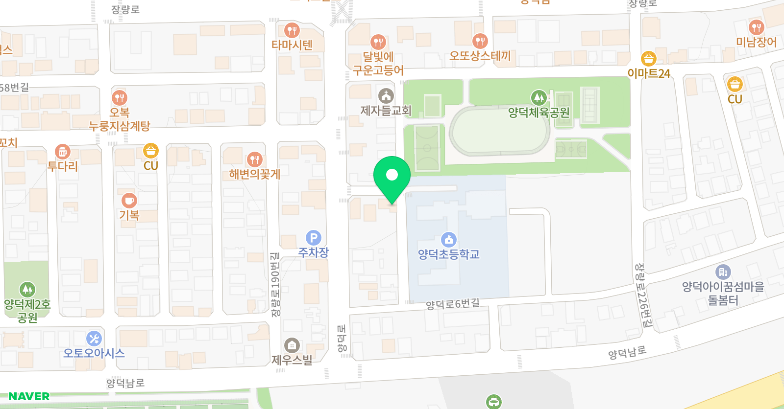 양덕 희망아이 태권도 위치