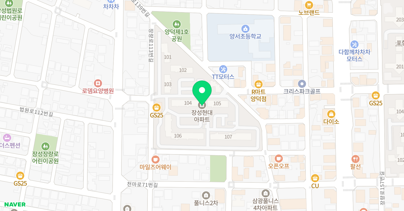 푸르넷 공부방 장성현대 위치
