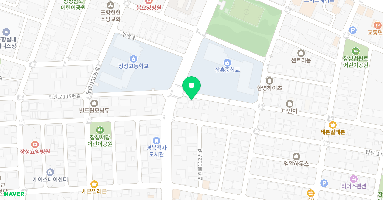 장성 푸르넷 학원 위치