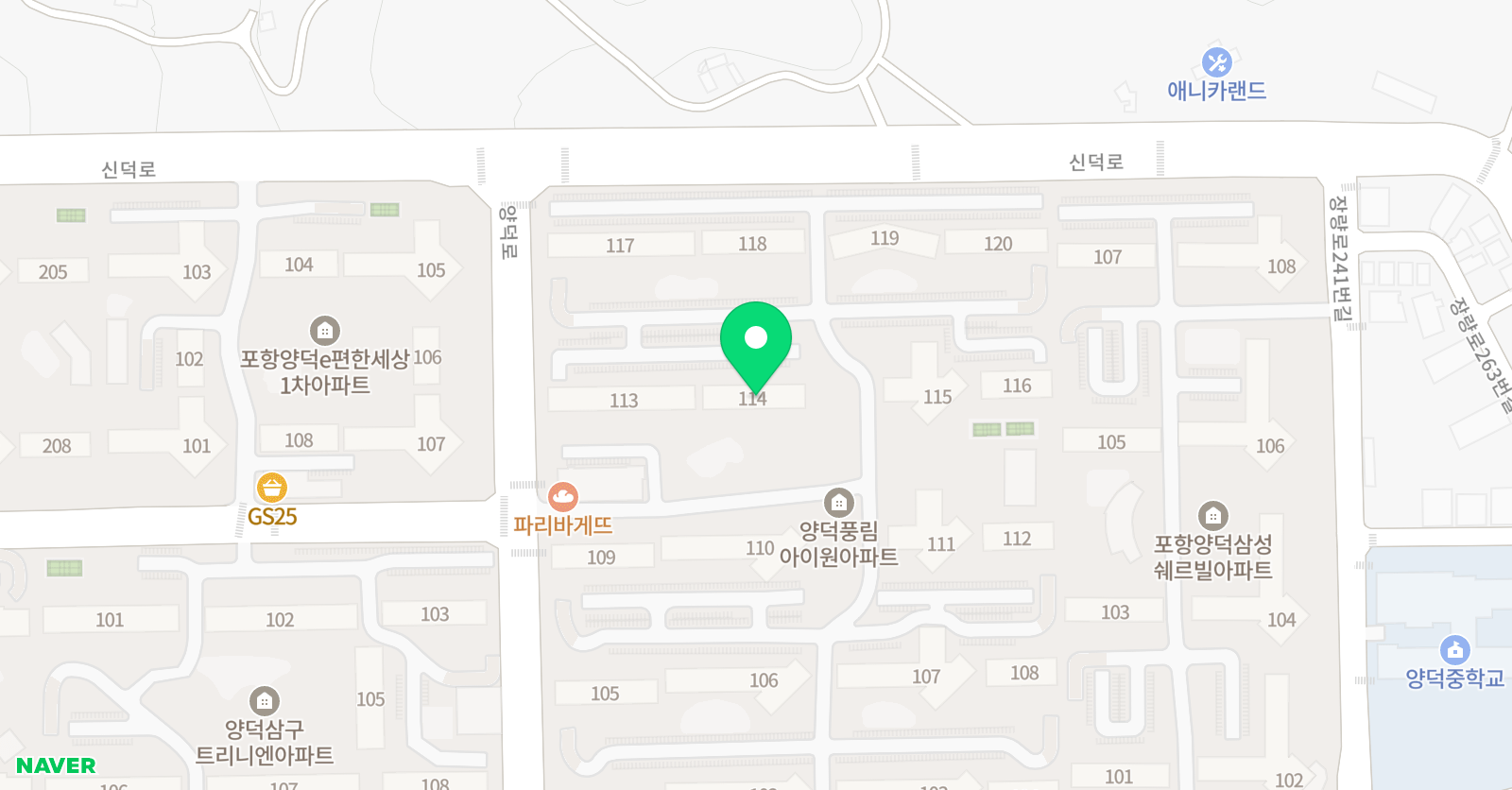 뮤엠영어 양덕풍림NEST 위치