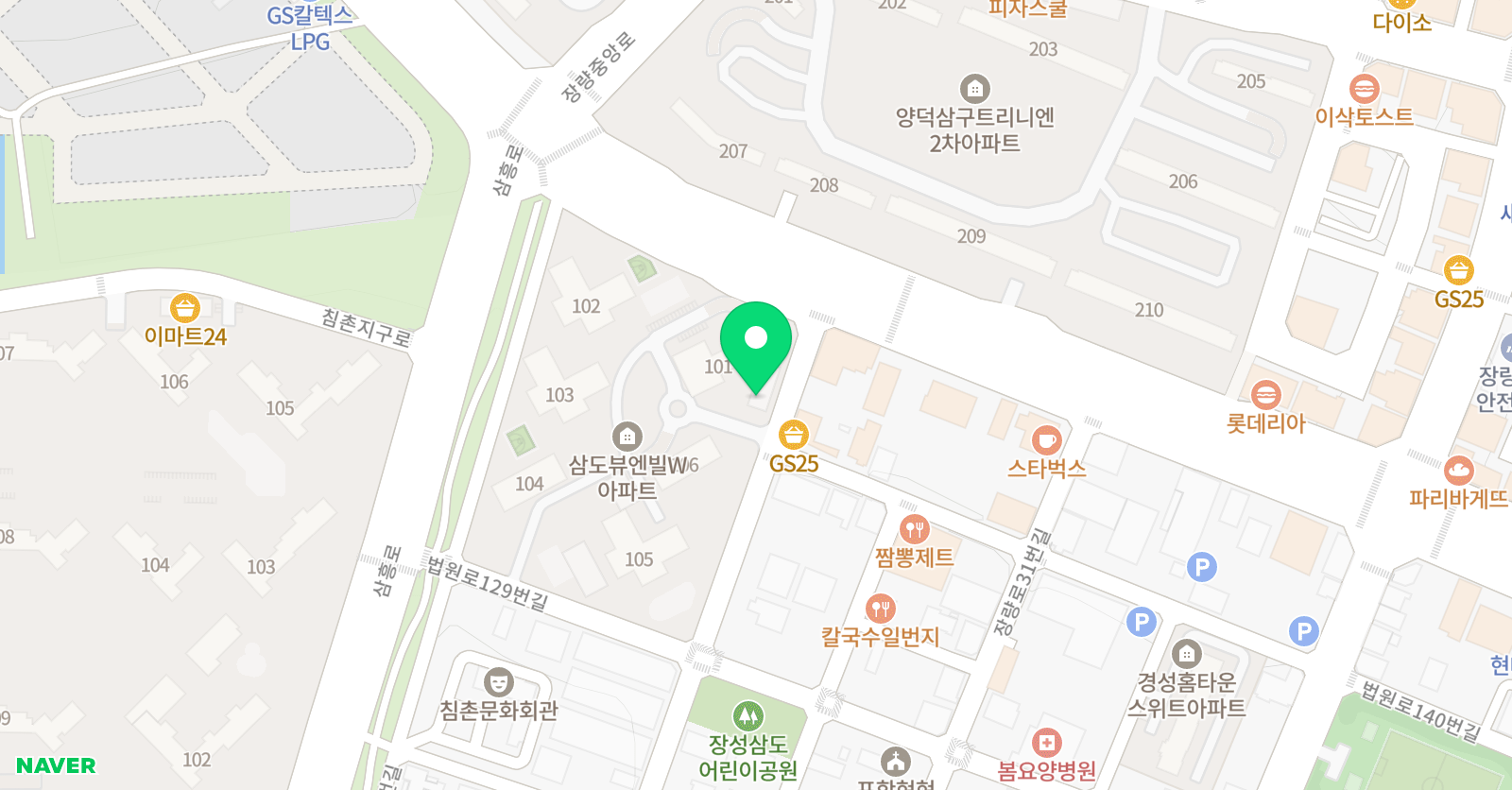 빨간펜 수학의달인 장량뷰엔빌점 위치