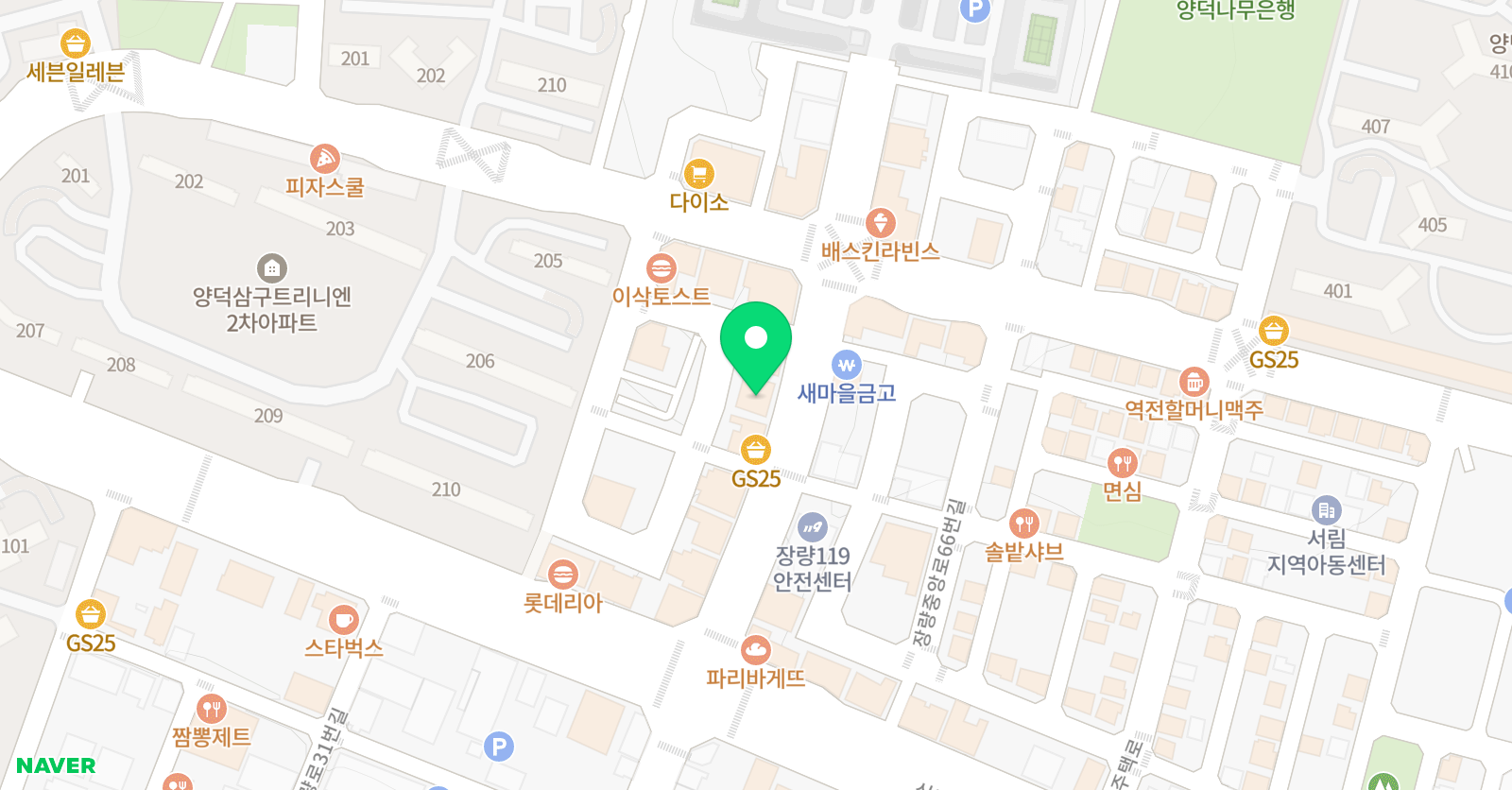 YBM잉글루 포항양덕 제1캠퍼스 위치