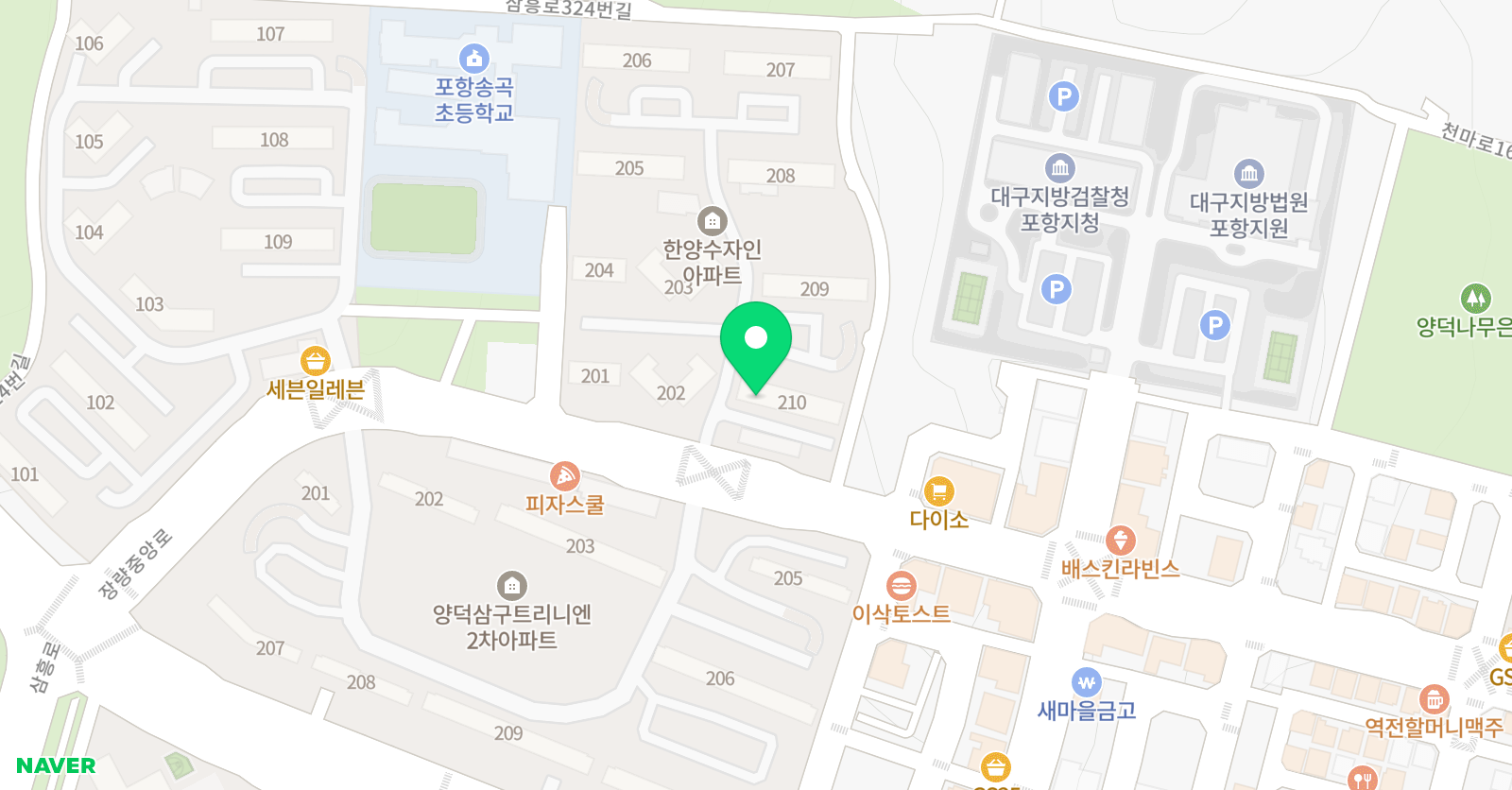 스마트해법 수학 포항한양수자인점 위치