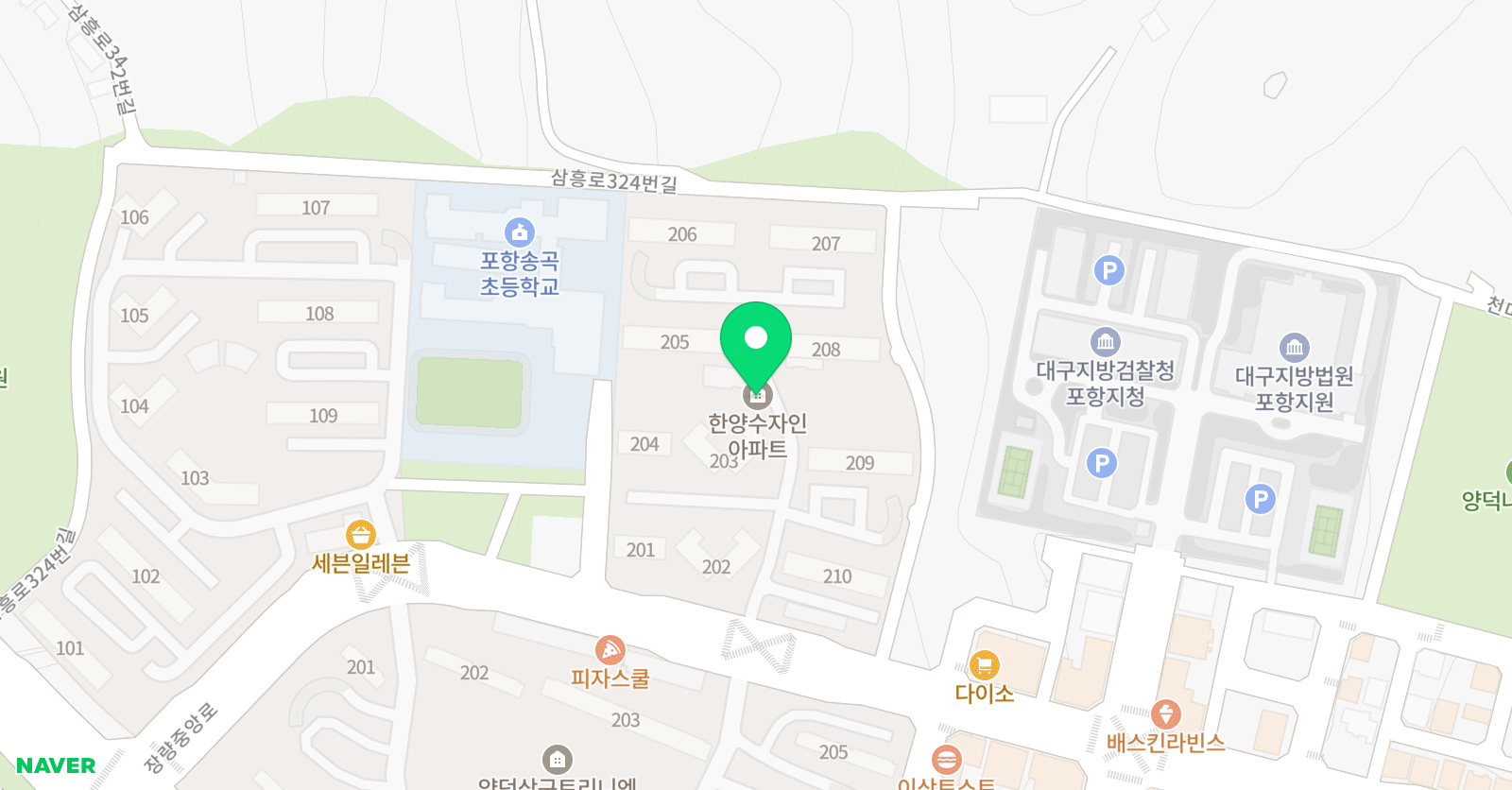 푸르넷 공부방 송곡초 수자인점 위치