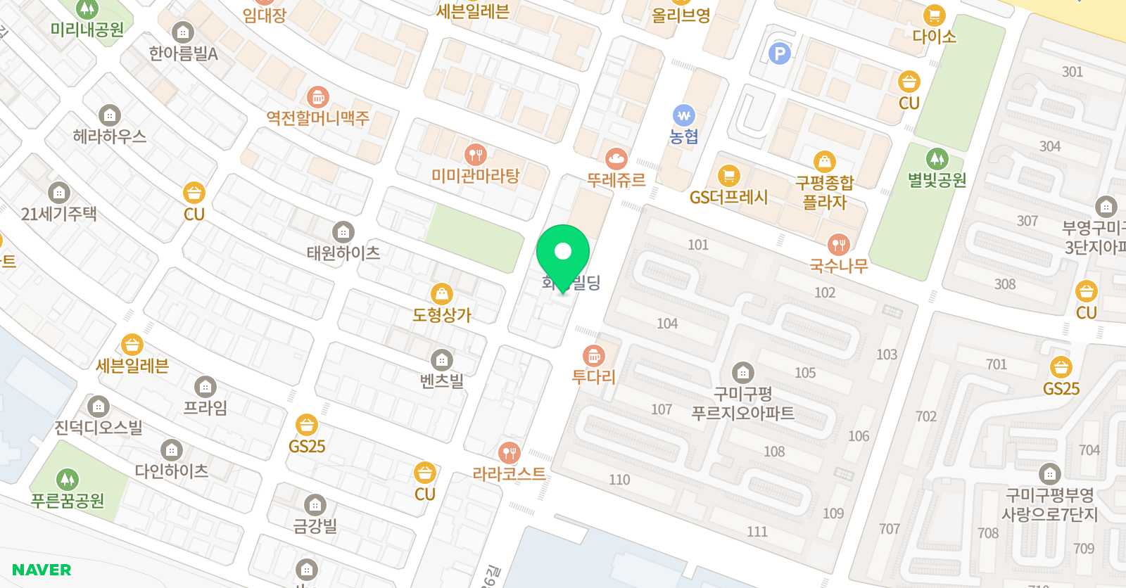 EiE 고려대 어학원 구미인동캠퍼스 위치