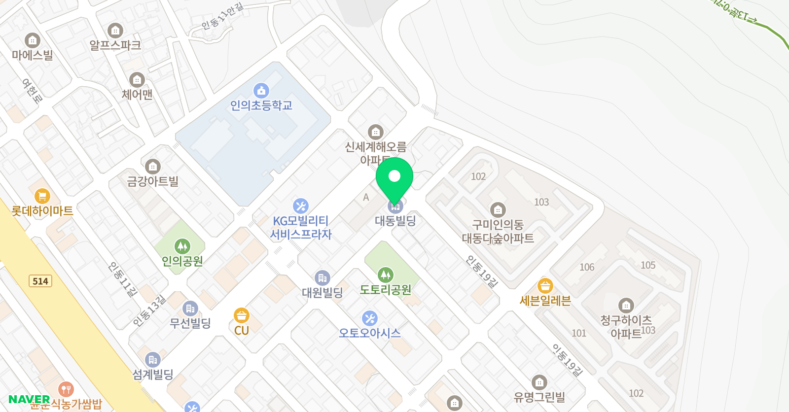 3030 영어학원 인의러닝센터 위치