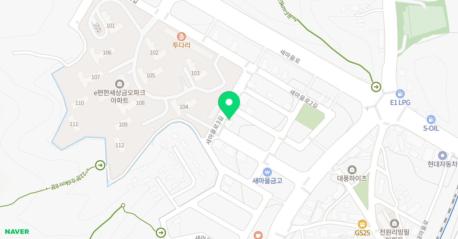 3030영어 구미사곡러닝센터 위치