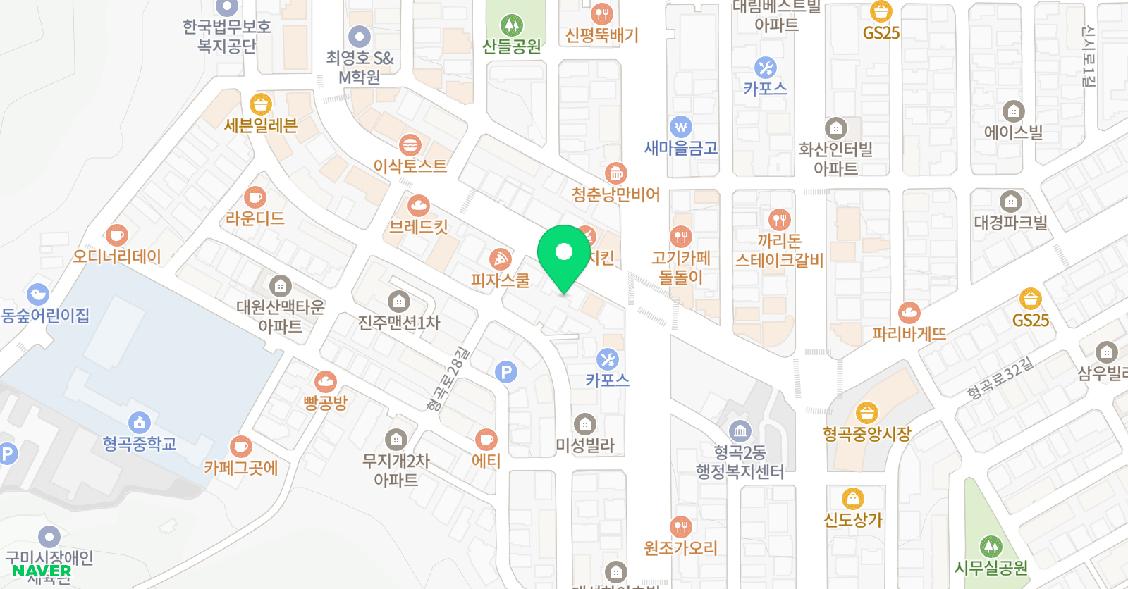 올바른 수학영어학원 위치