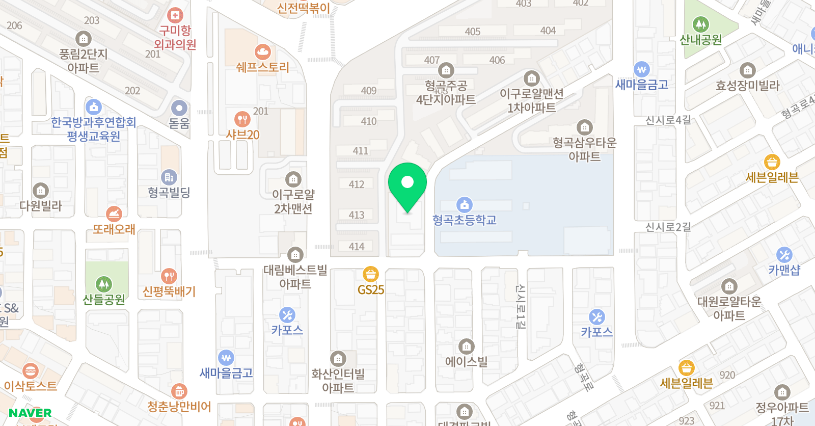 힘찬청운 태권도장 키즈스포츠 위치