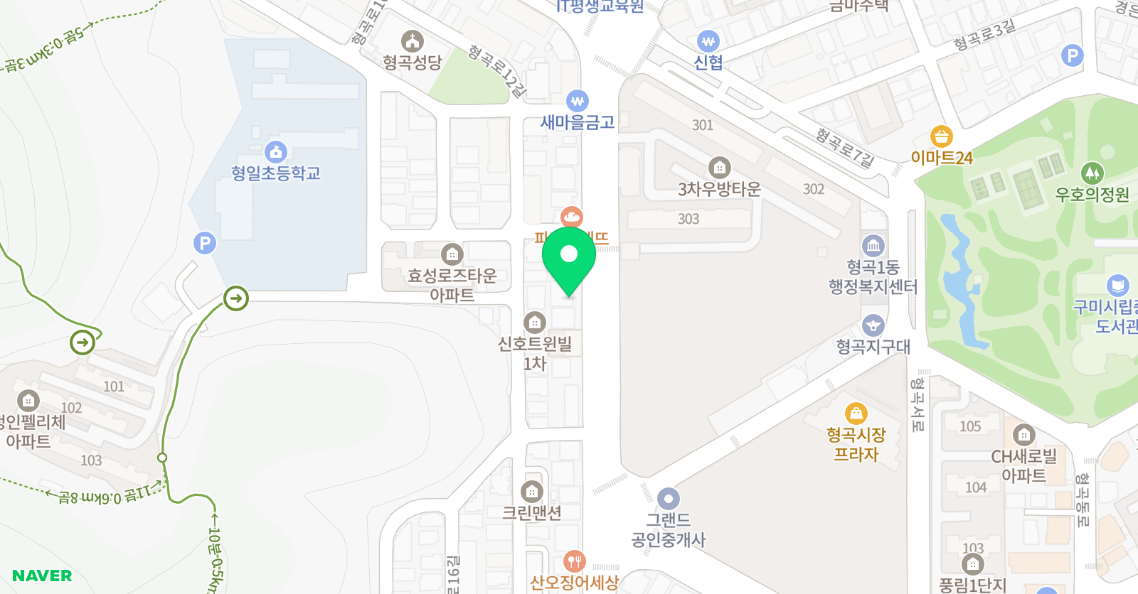 MTA 태권도 구미형곡점 위치