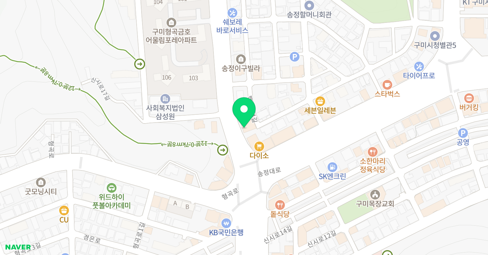 청담 어학원 경북구미브랜치 위치