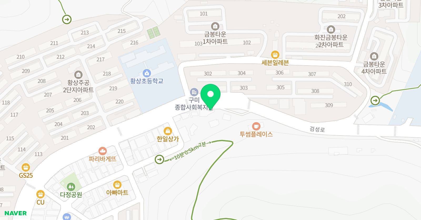 우정 태권도체육관 위치