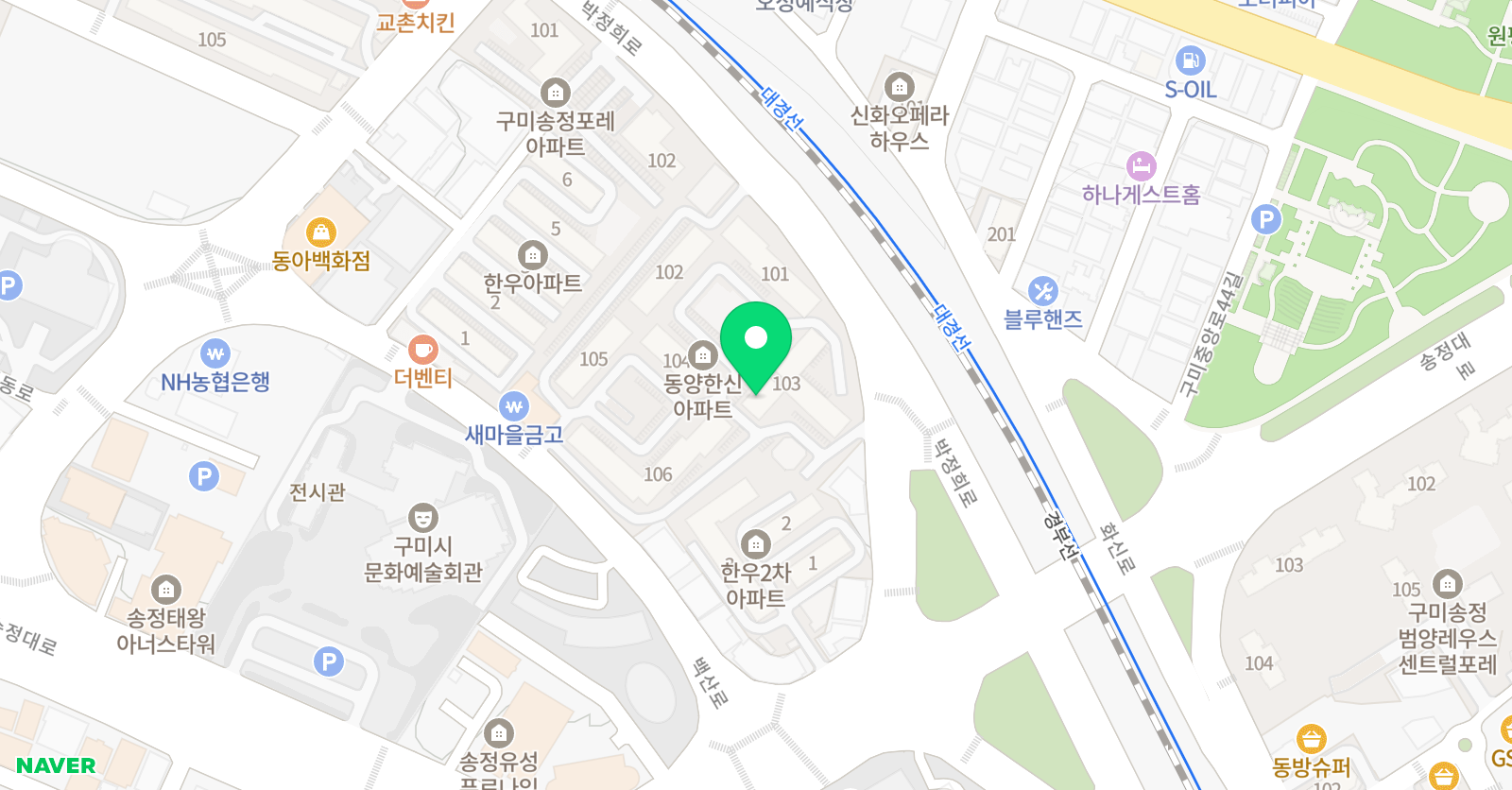스마트해법 수학 구미송정한신점 위치