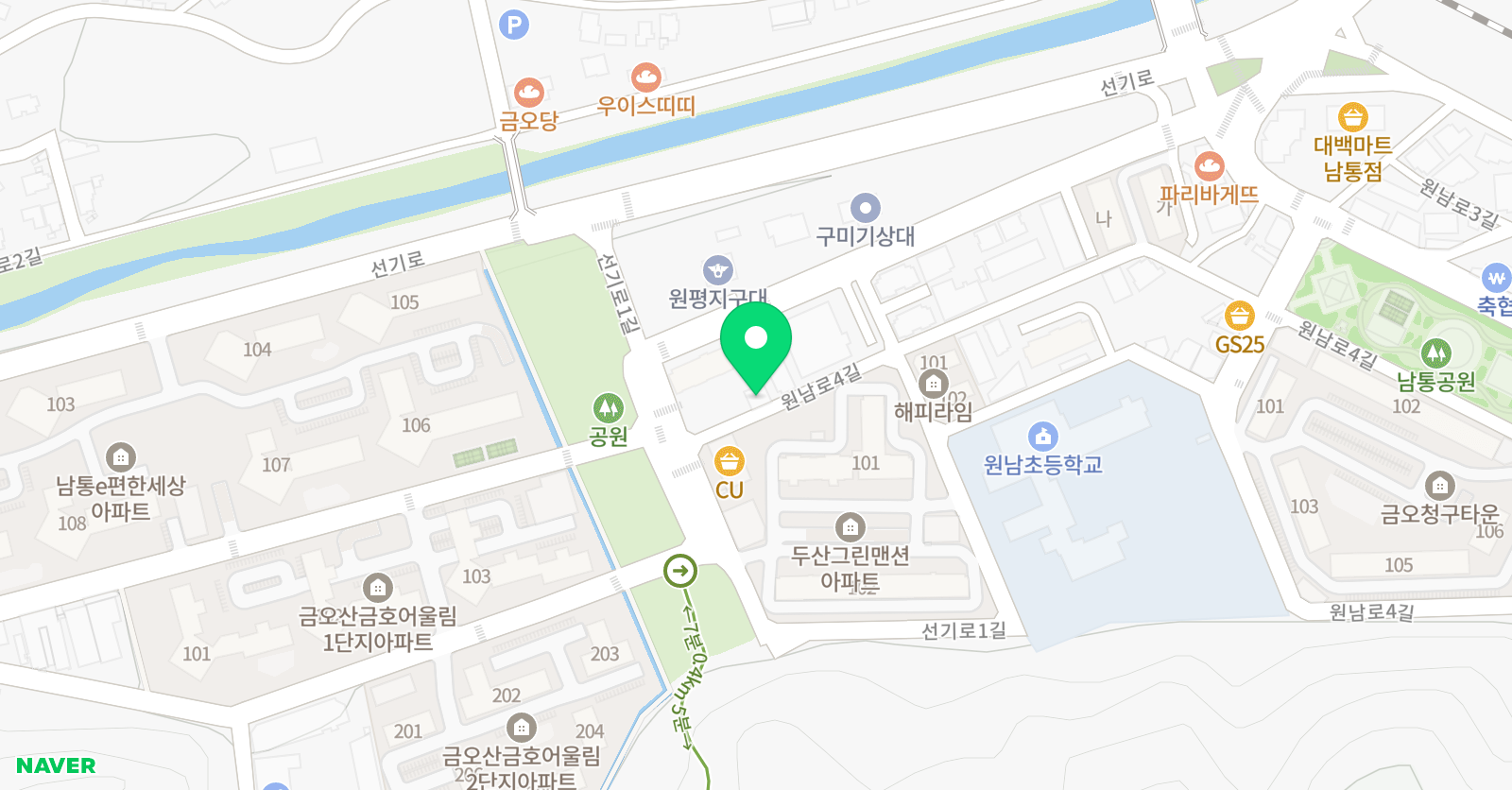 튼튼영어 마스터클럽 구미남통점 위치