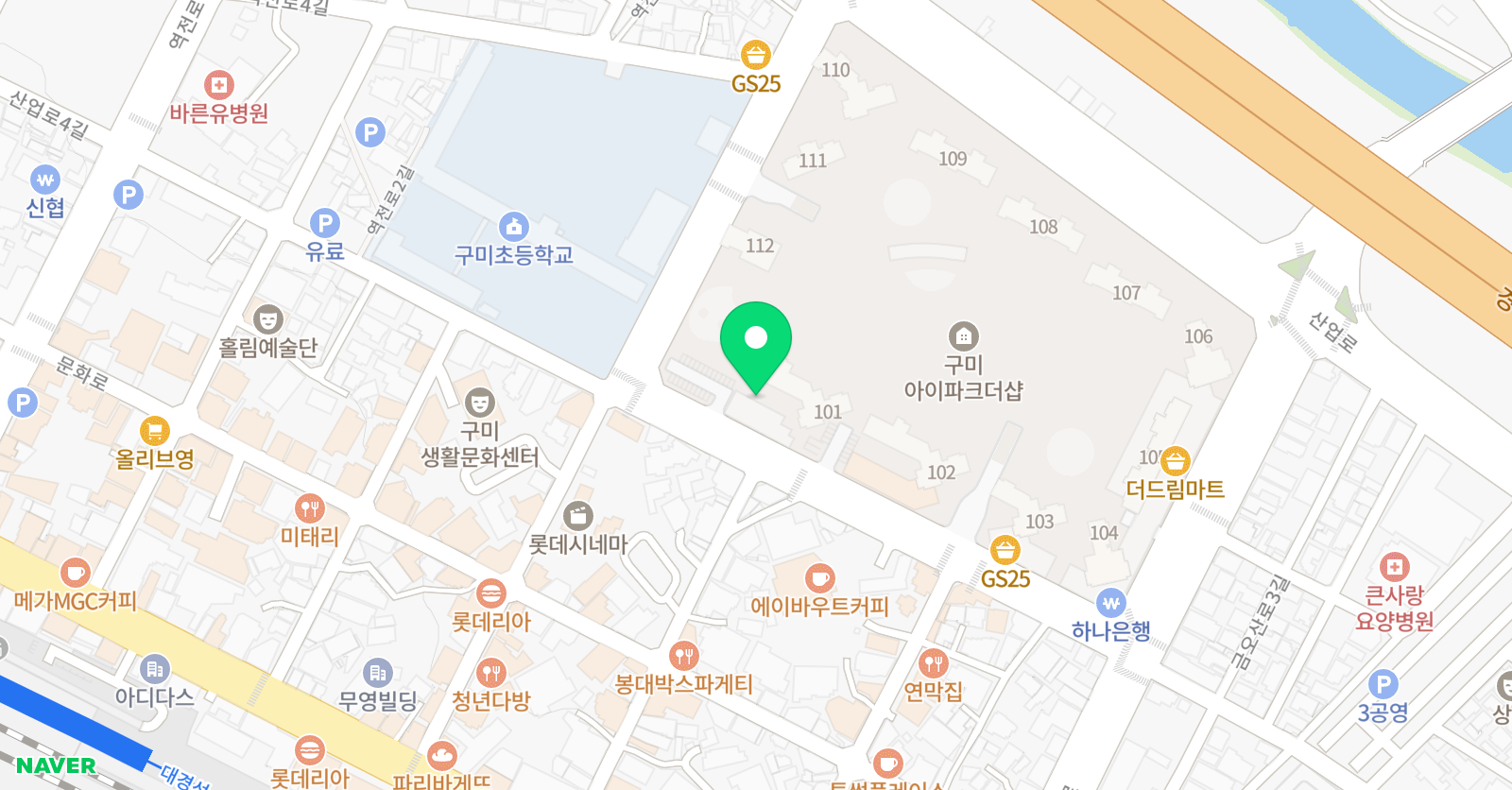 아소비 구미아이파크더샵점 위치