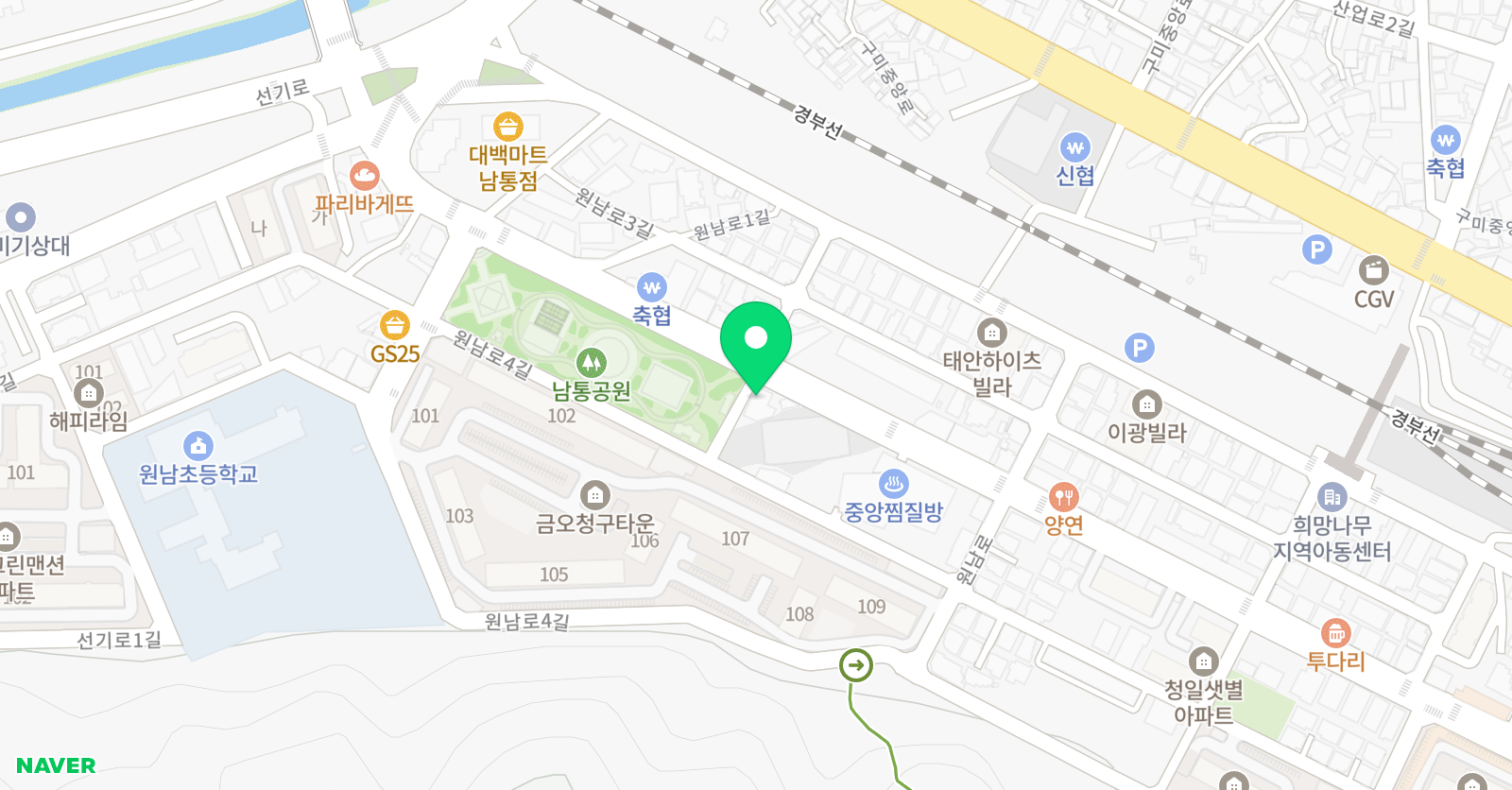 연세원남 태권도 1관 위치