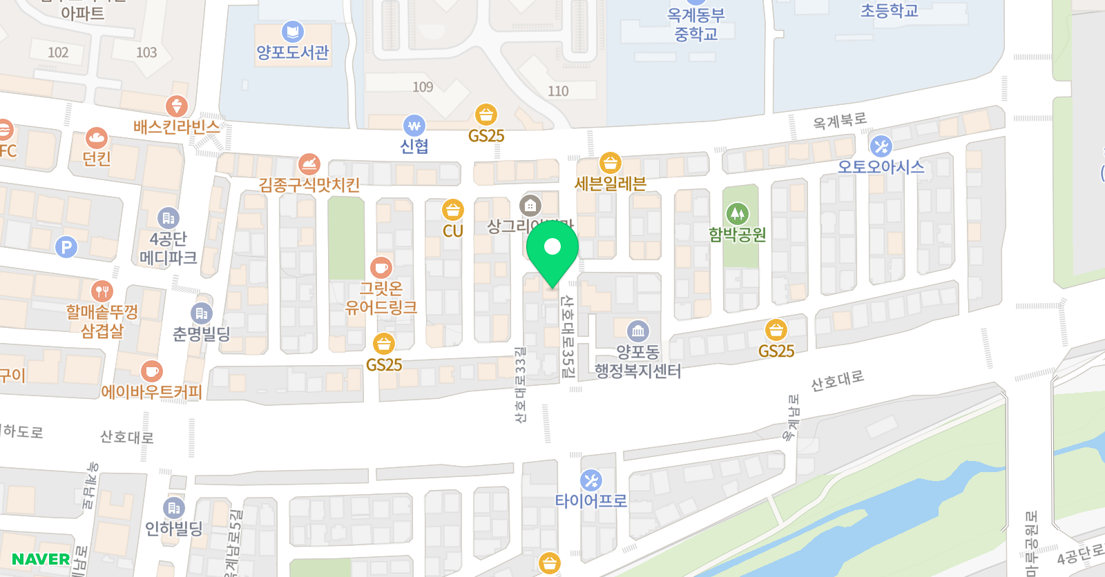 쎈 수학러닝센터 옥계학원 위치