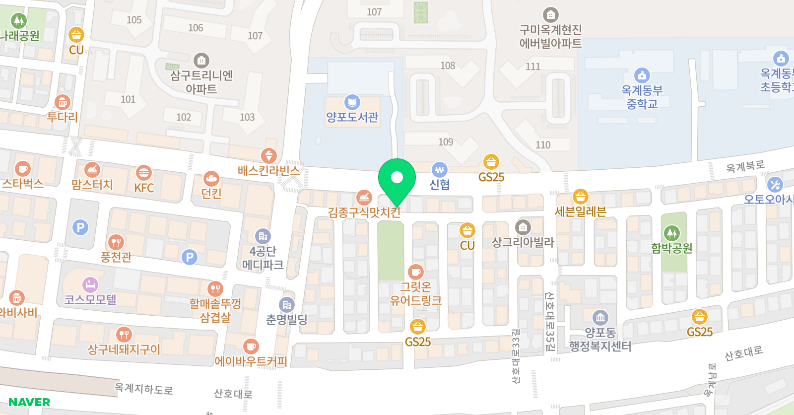 뫼비우스 학원 옥계센터 위치