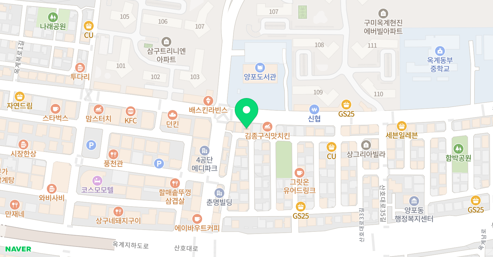 딩딩딩 뮤직스쿨 구미옥계원 위치