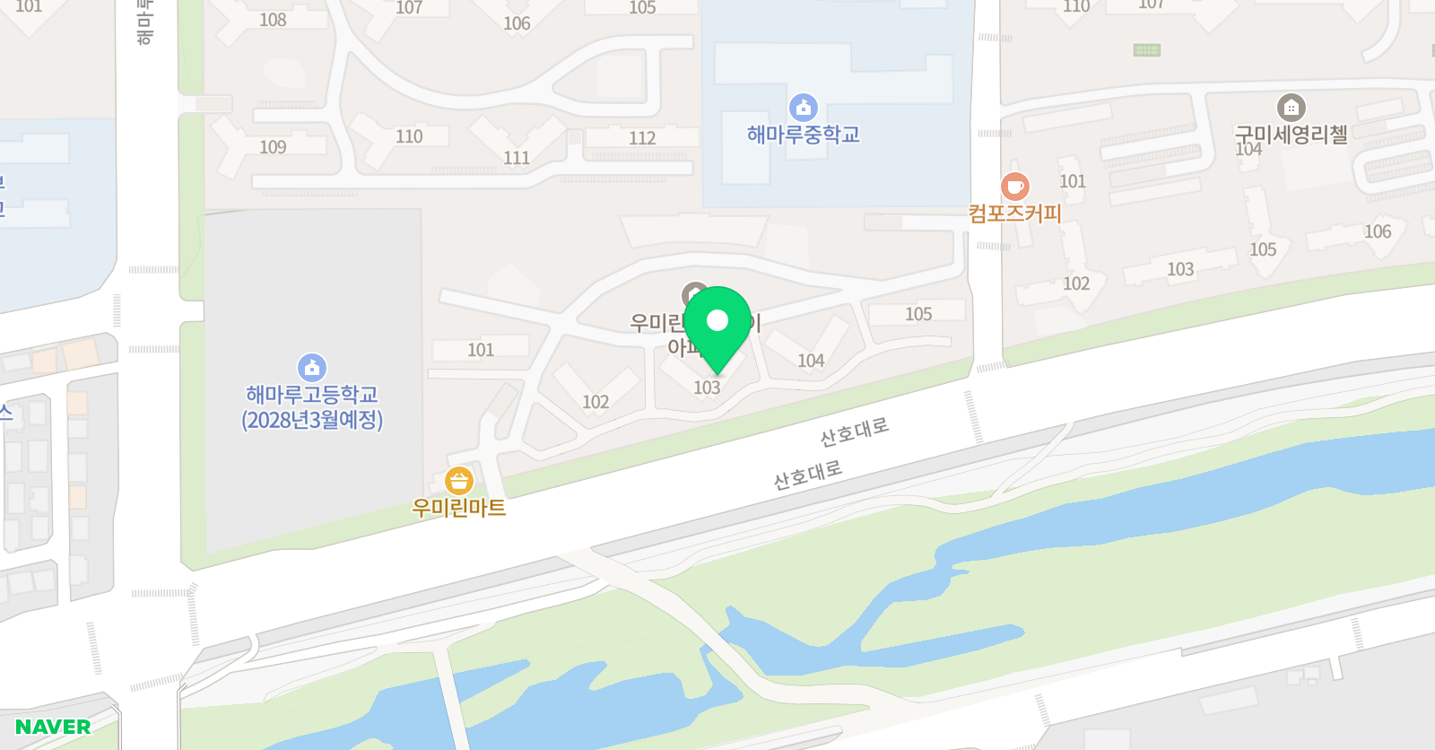 플레이팩토 수학공부방 옥계우미린더스카이 위치