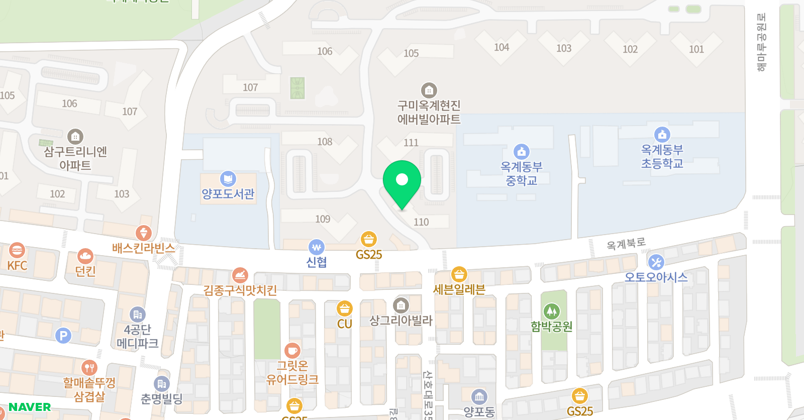 기탄사고력교실 옥계현진점 위치