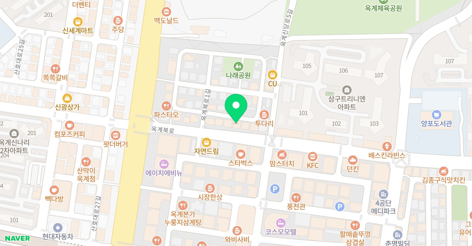 더쎈영수학원 옥계점 위치