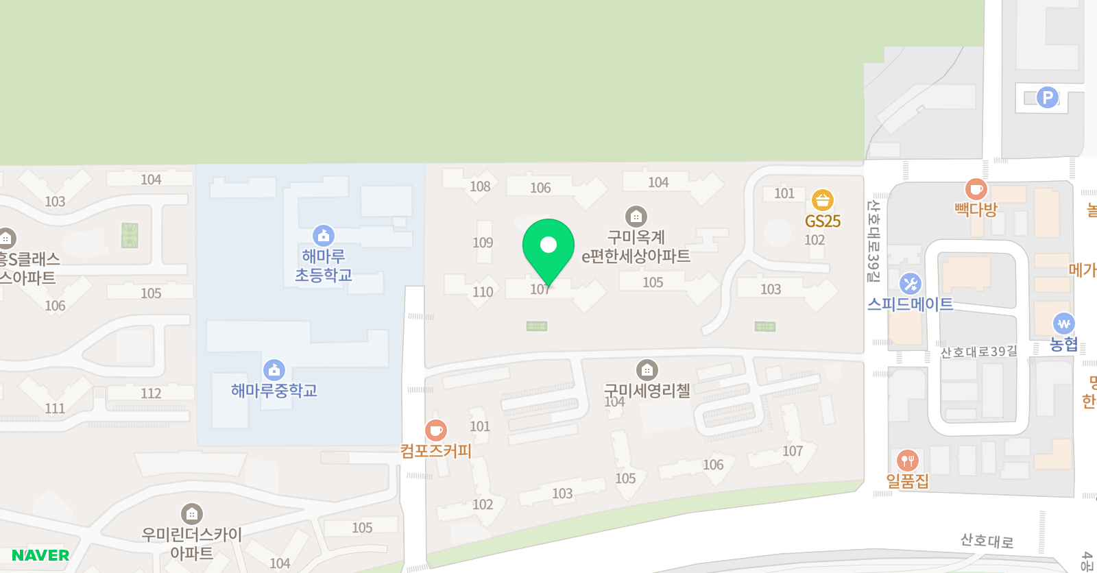 윤선생 우리집앞영어교실 옥계e편한 위치