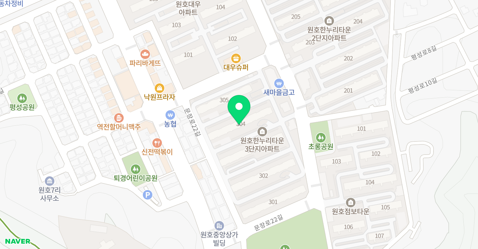 빨간펜 수학의달인 원호한누리3단지점 위치