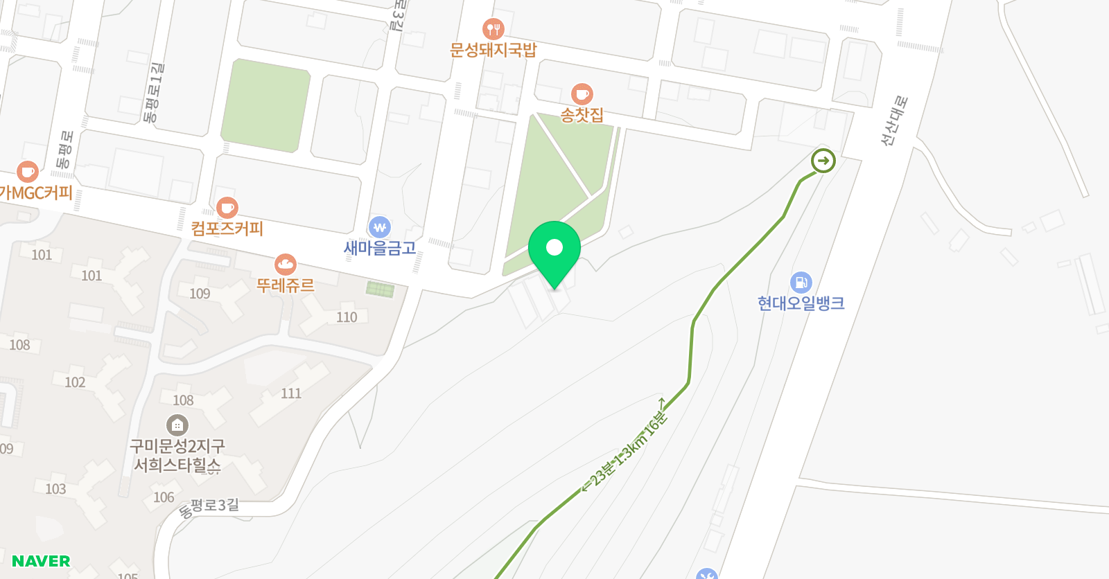 공우정바른학원 문성캠퍼스 위치
