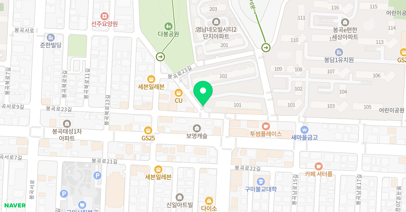 기탄 사고력교실 상모이편한점 위치
