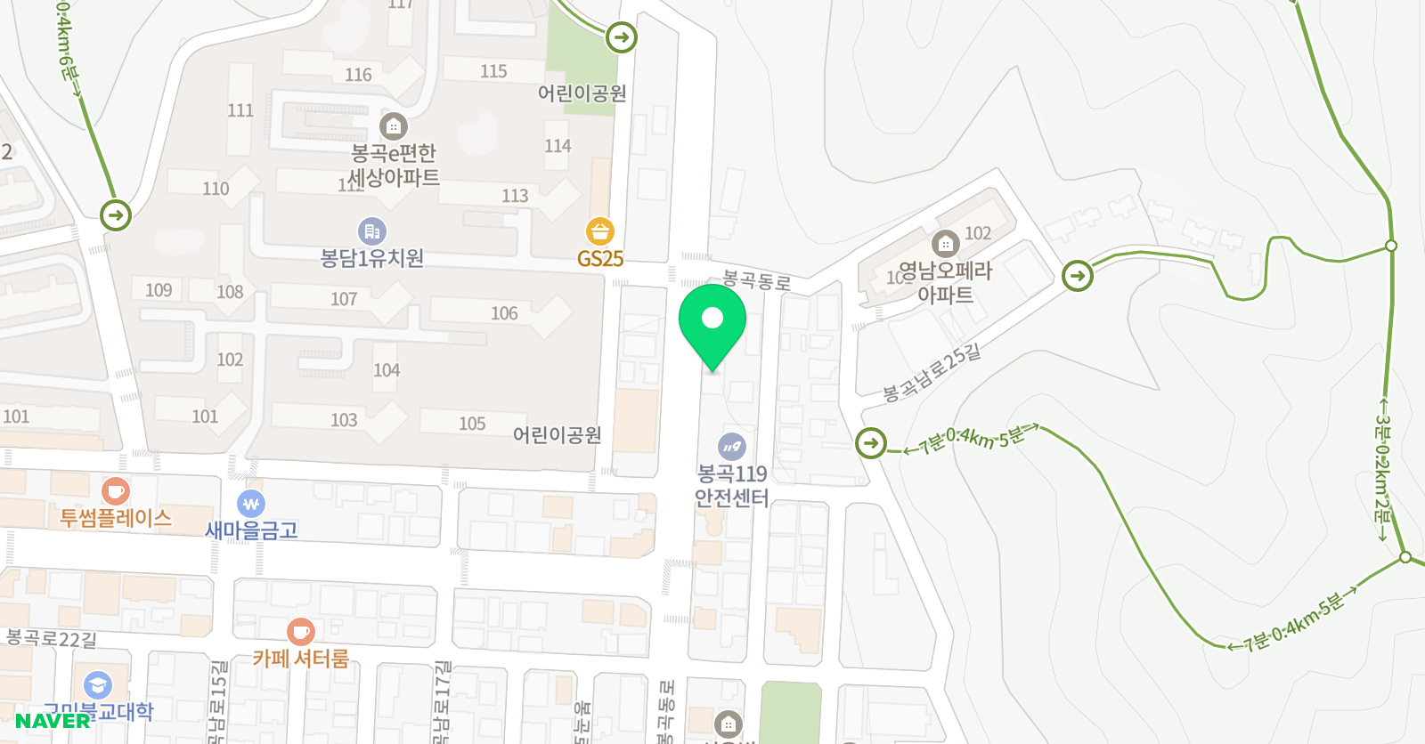 정원 영어수학학원 위치