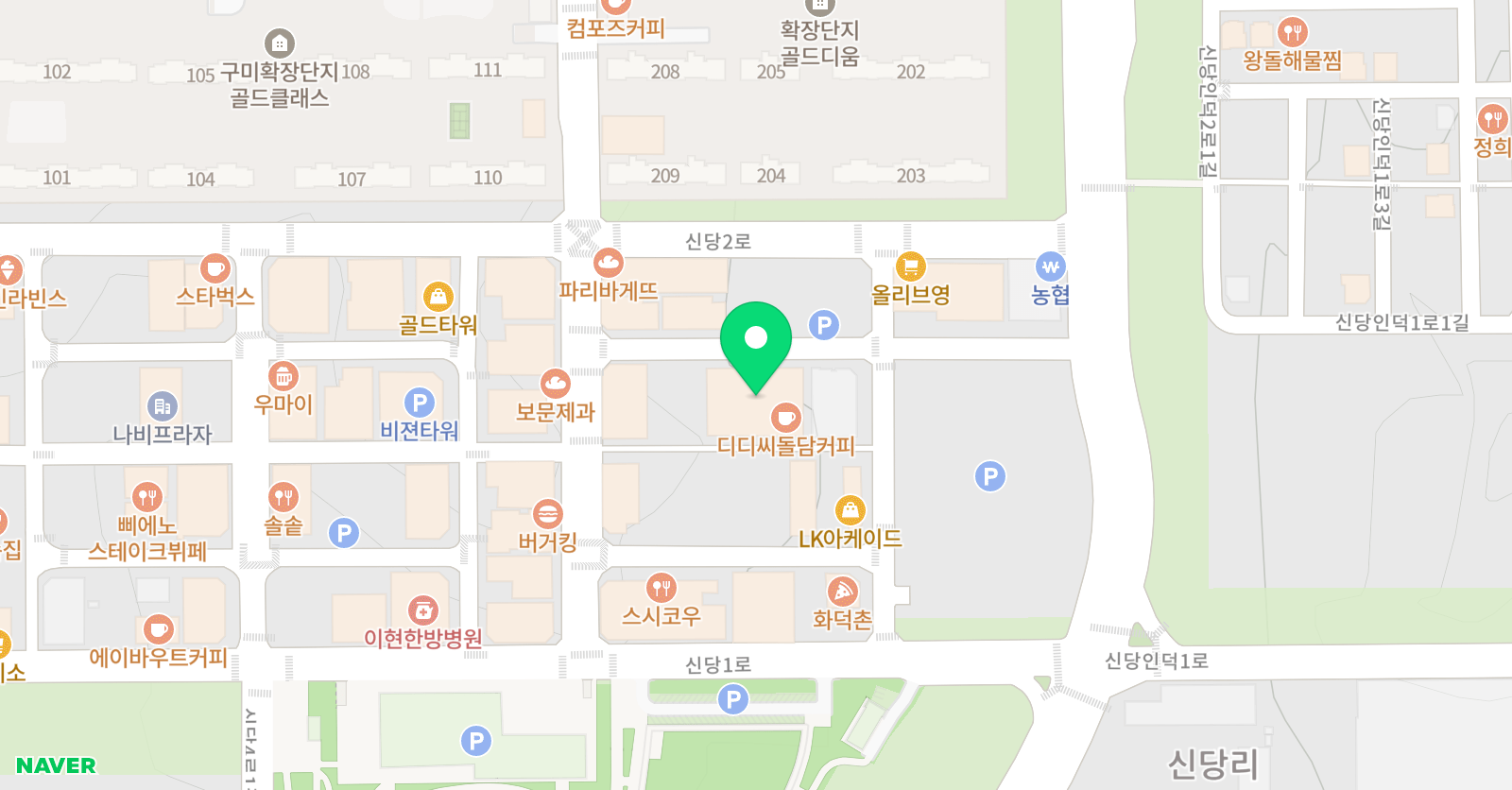 부밀리 구미확장단지점 위치