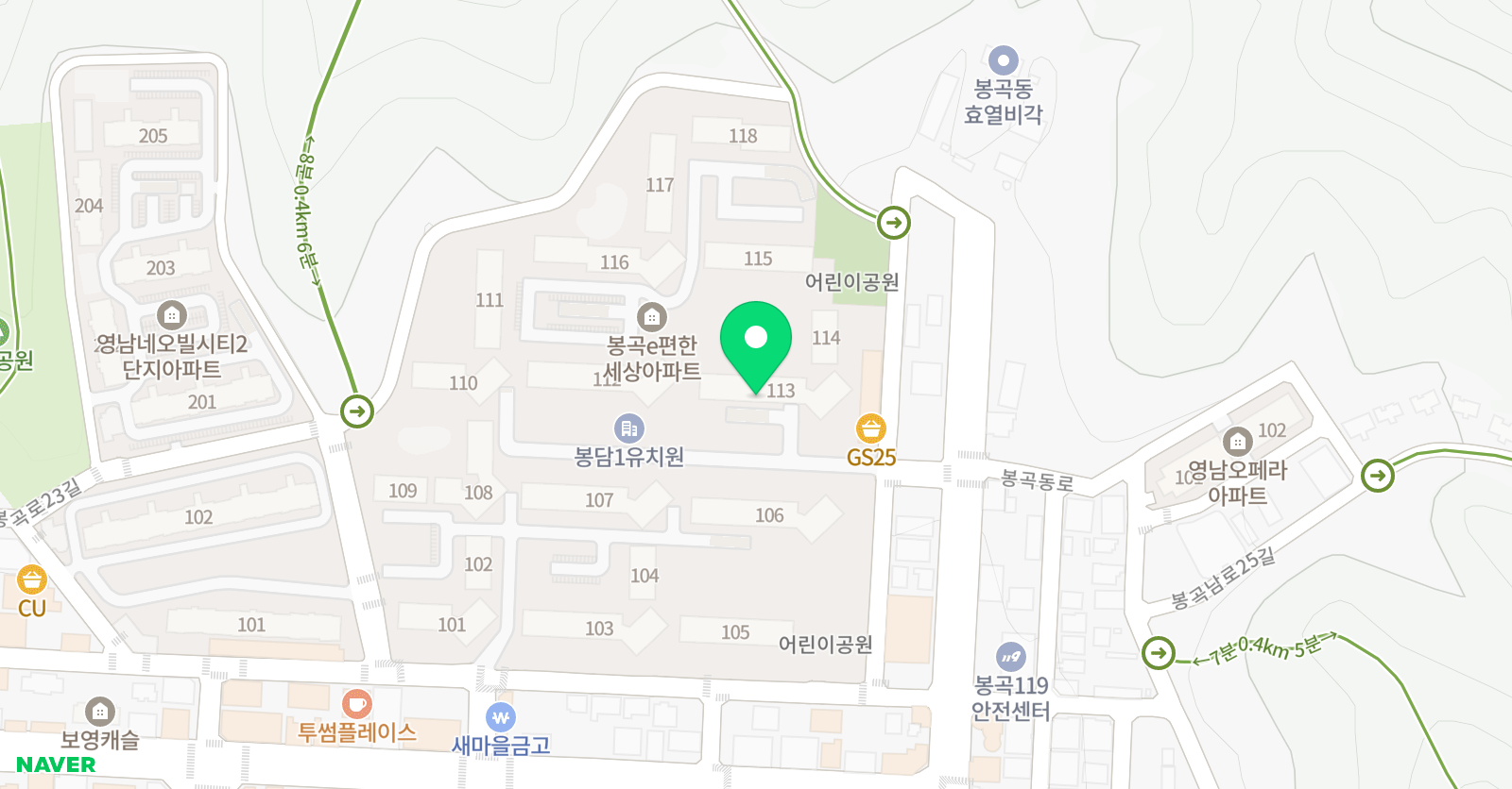 아소비 구미 봉곡이편한점 위치
