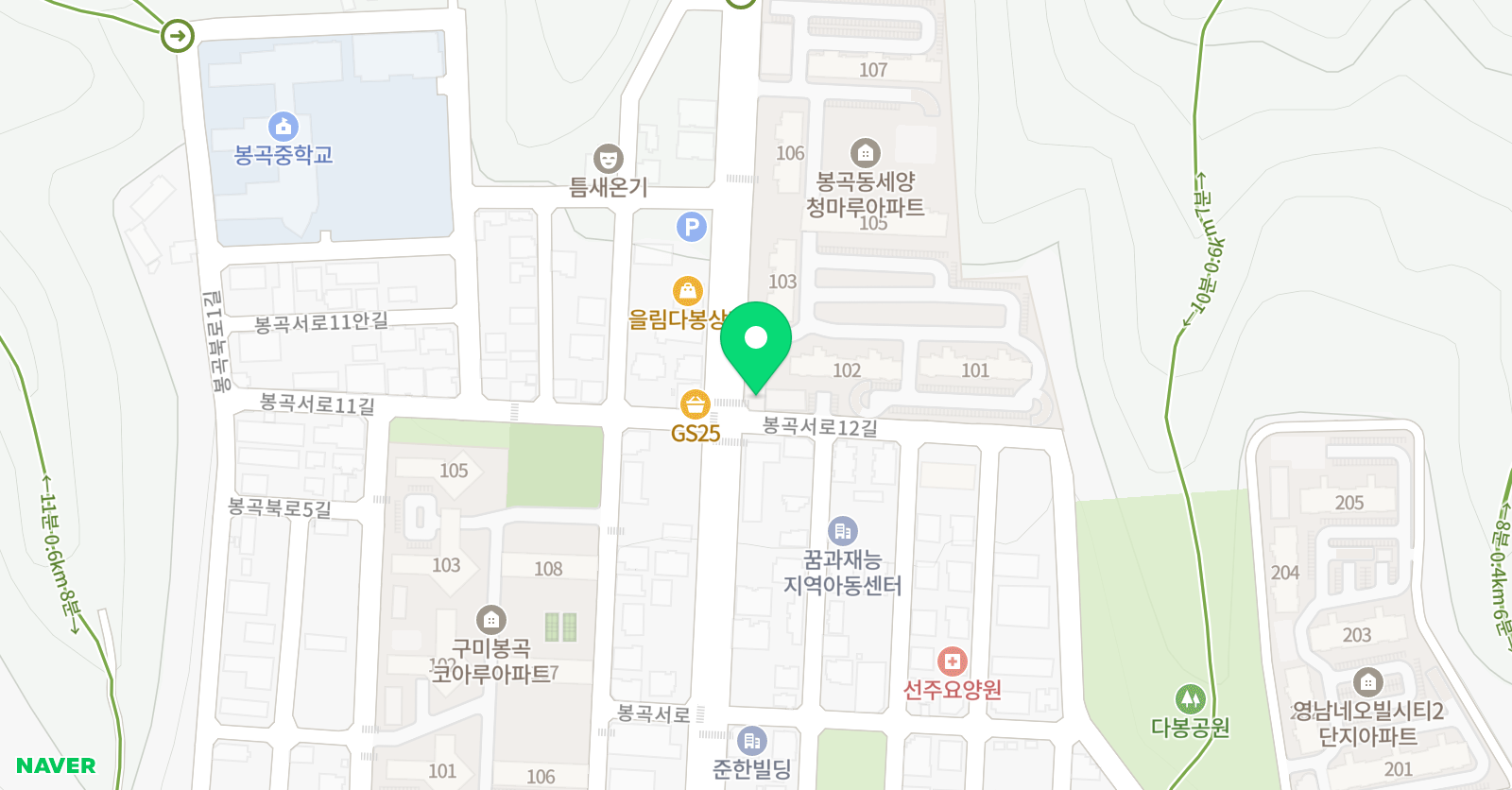 YBM잉글루 봉곡제1캠퍼스 위치