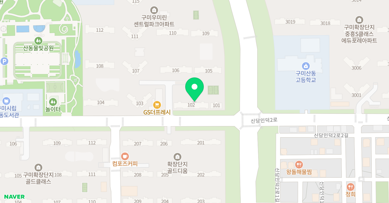 책통클럽 우미린센트럴파크점 위치