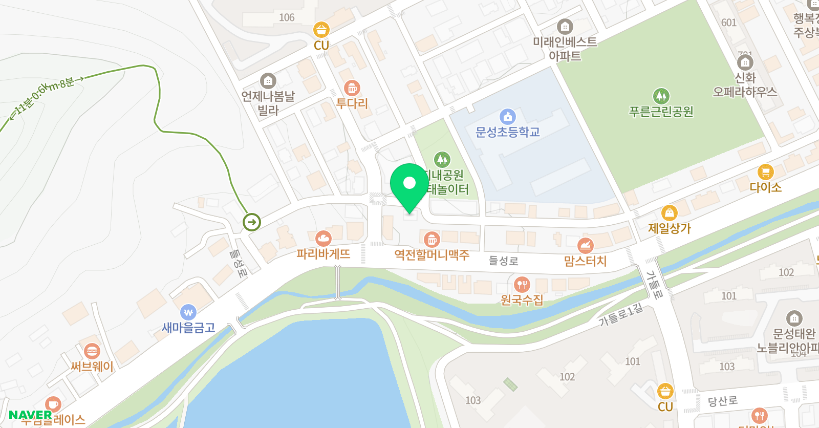 책나무 독서학원 문성초 위치