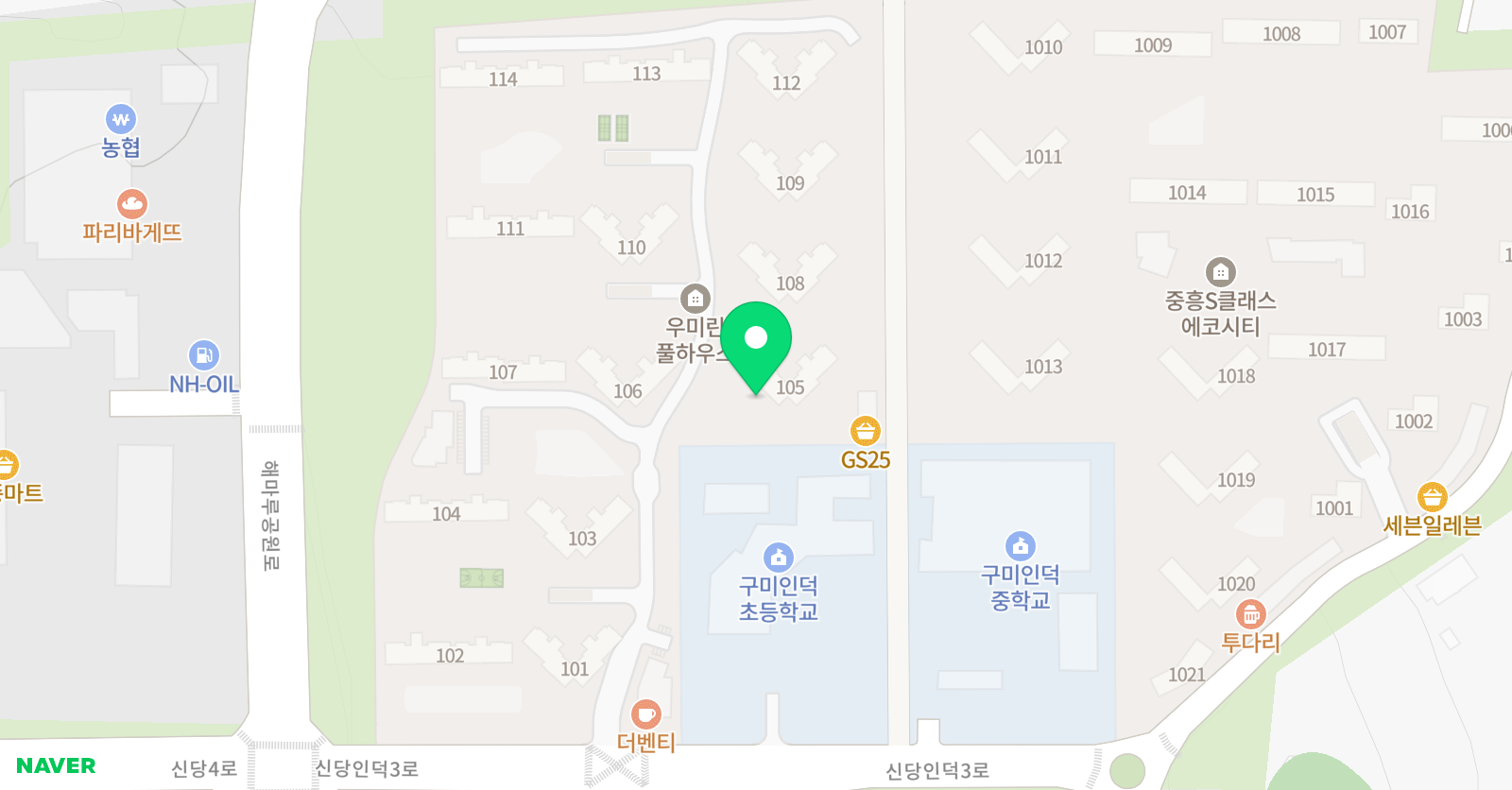 홈런학습센터 산동 우미린3차교실 위치