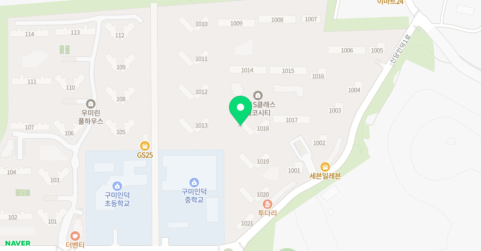 크리아트 미술학원 구미산동에코시티 위치