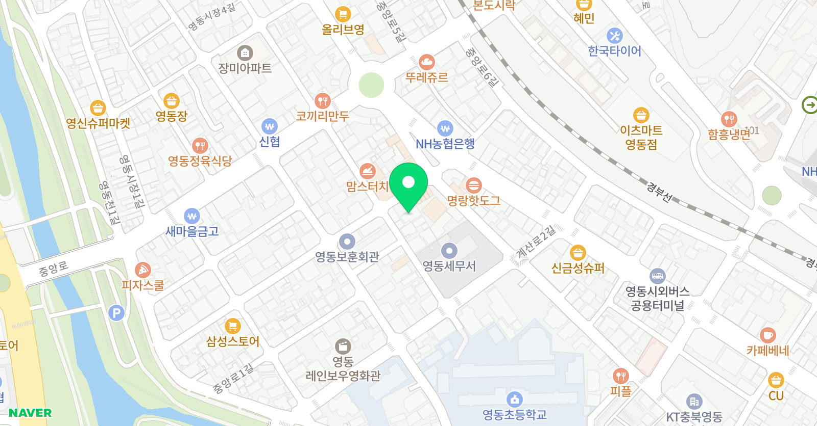 엠베스트 영동 감고을 캠퍼스 위치