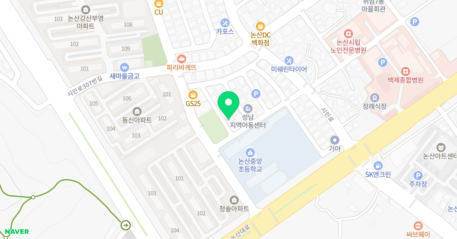 늘푸른 공부방 위치