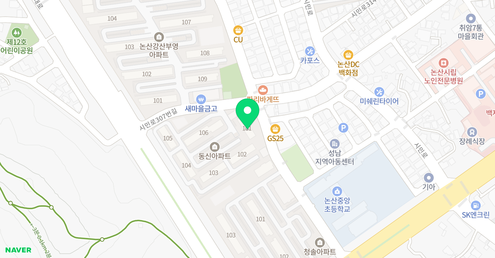 튼튼 영어마스터클럽 논산중앙점 위치