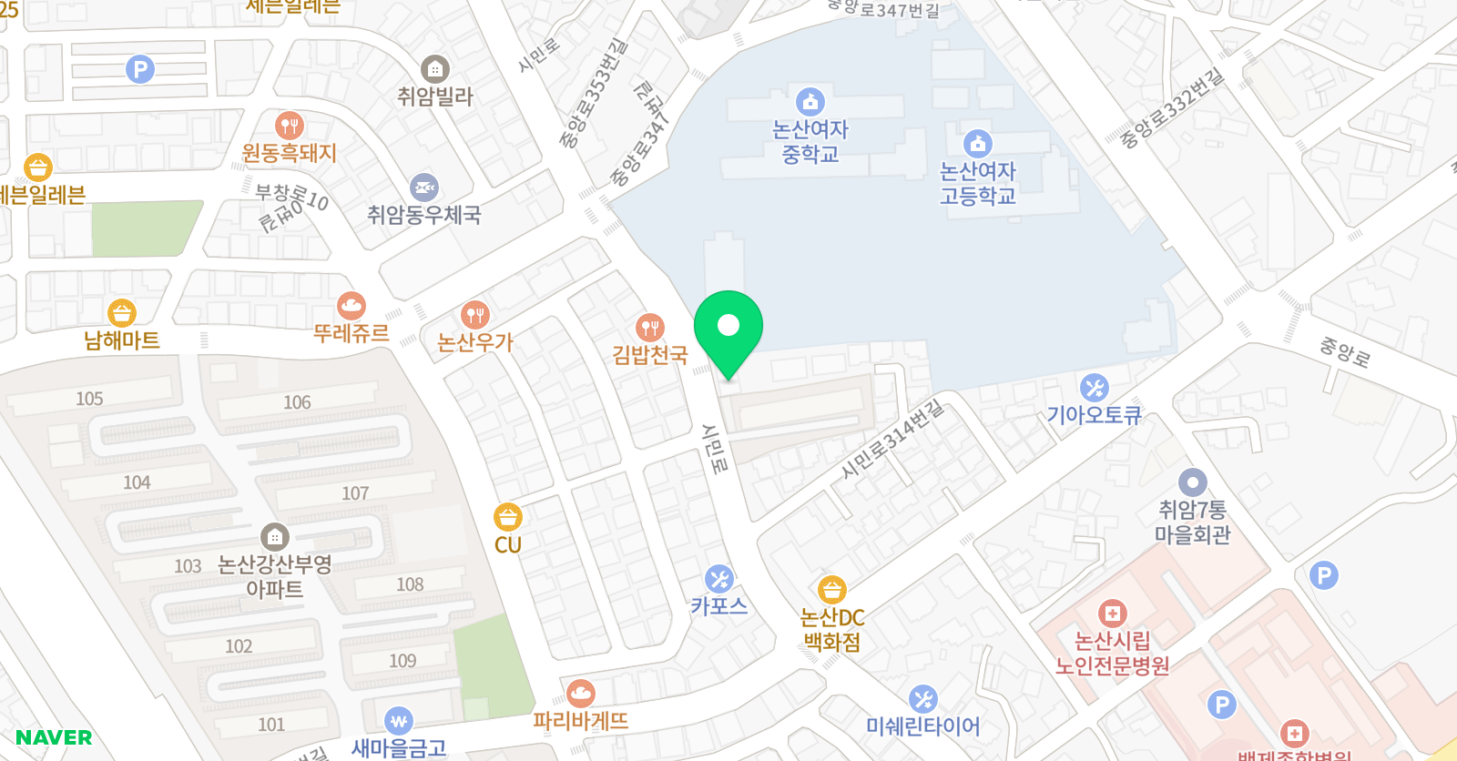 GnB 영어학원 논산내동캠퍼스 위치