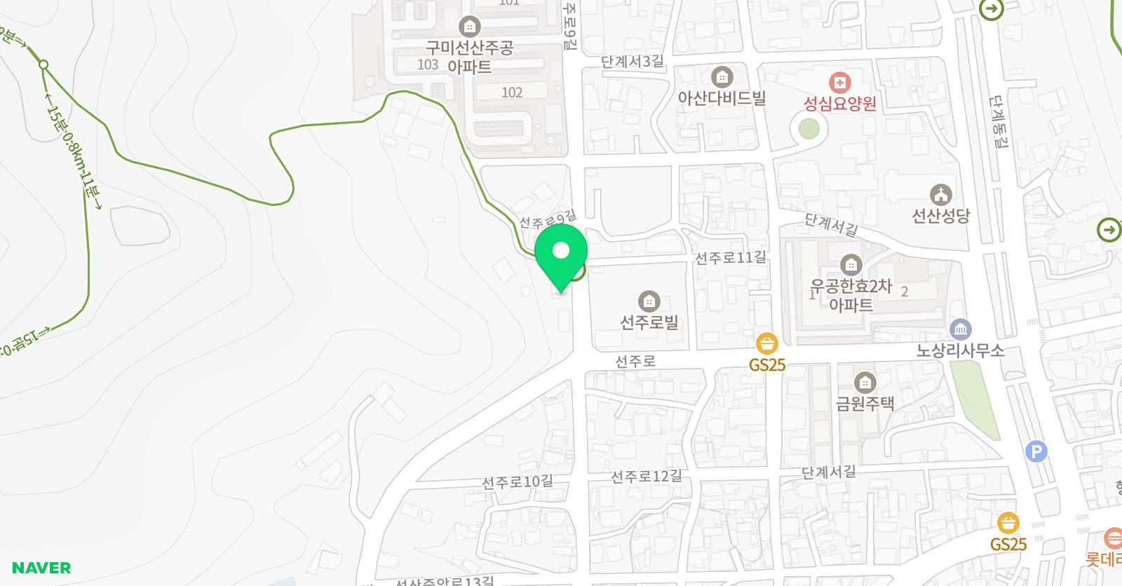 종로엠스쿨 학원 선산 위치