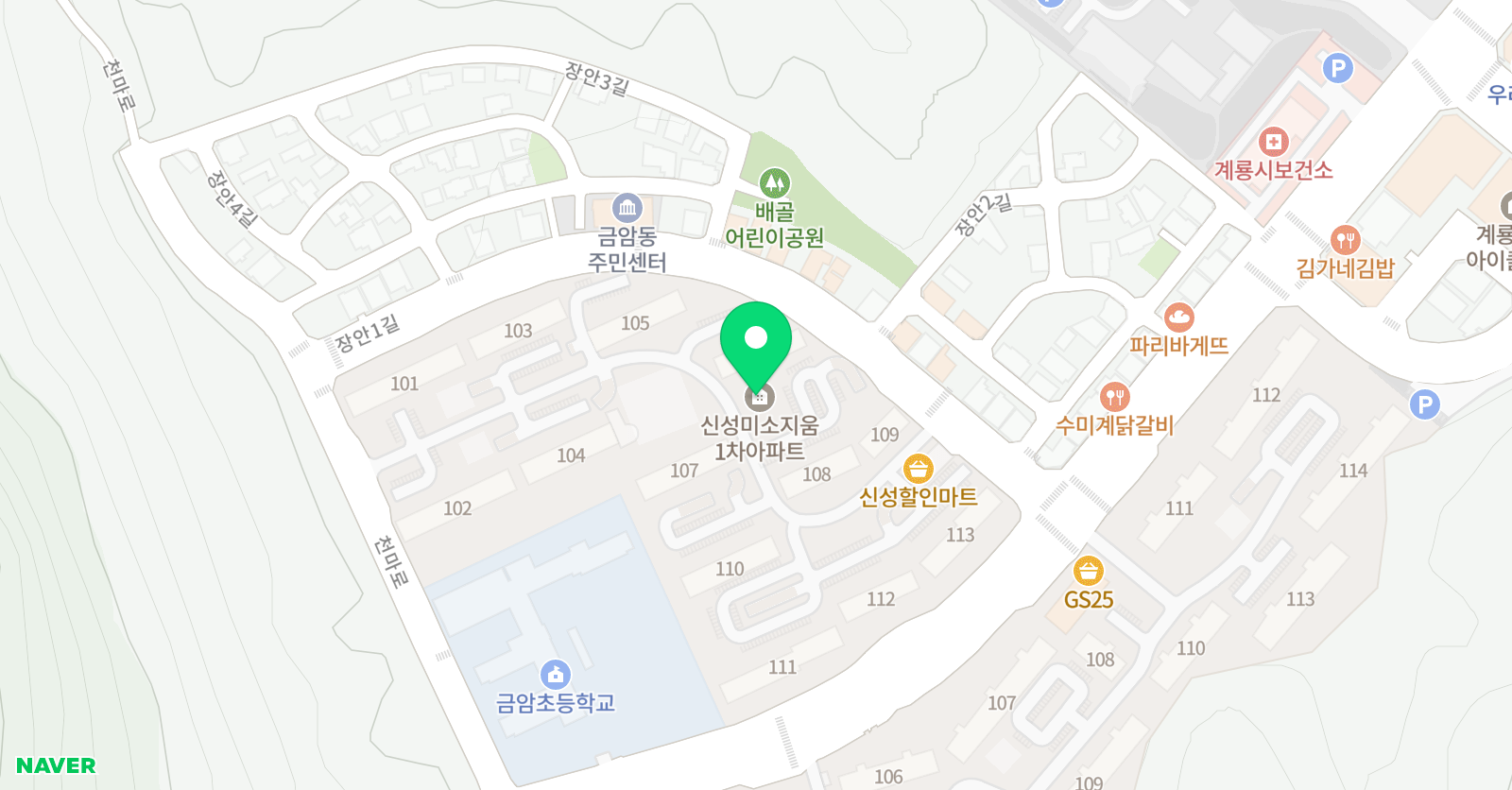 스마트해법 수학학원 계룡신성점 위치
